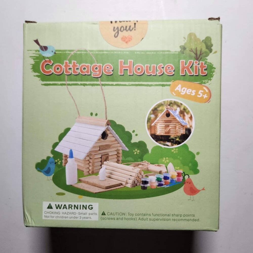 DIY Lincoln Logs Birdhouse Bird House Garden Decor Insect Hotel Craft Kit Made